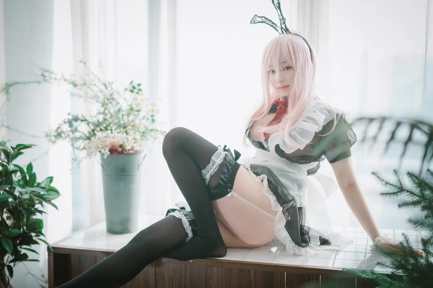 Bambi밤비 – NO.65 [DJAWA] Sheer Bunny Maid [51P]插图4